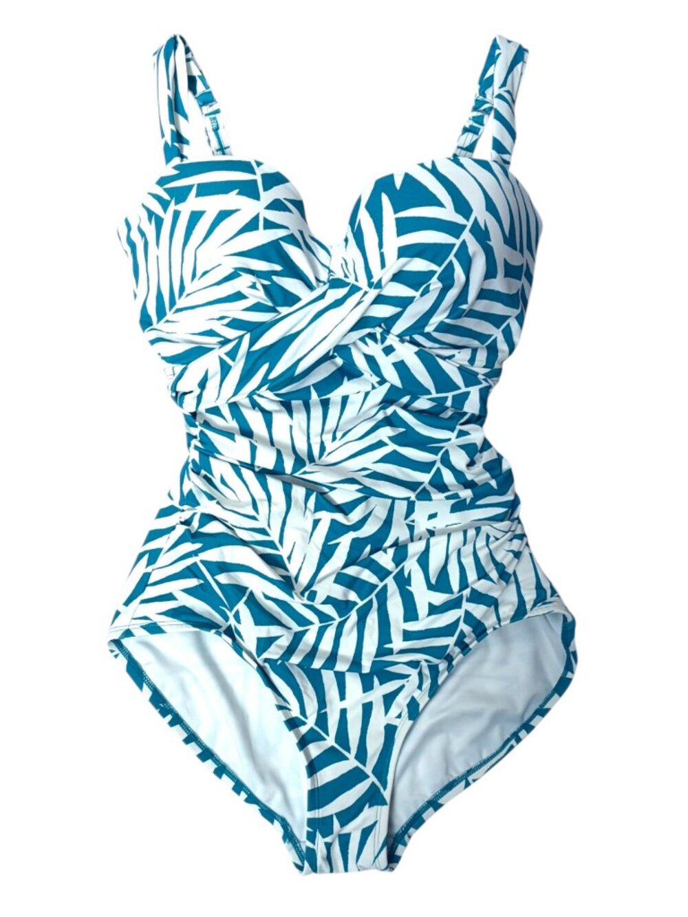 Coco Reef 32DD Royal Palm One Piece Swimsuit Moonstone Blue Convertible Straps
